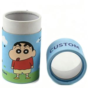 Tube en papier cylindrique imprimé avec des dessins animés personnalisés, emballage écologique pour les cadeaux et la papeterie pour enfants - Product Image 1
