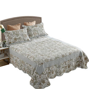 <span class=keywords><strong>2021</strong></span> nuevo diseño Floral colcha 100% algodón lujo colcha acolchada conjunto de colcha con funda de almohada - Product Image 6