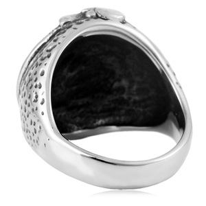 yunnique Men's All Seeing Eye <b>Titanium</b> Steel <b>Ring</b> Silver Geometric Design Gift Jewelry - Product Image 4