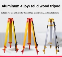 Trépied d'arpentage en bois/alliage d'aluminium de haute qualité, couleur jaune, excellente précision, mesure optique de niveau de qualité supérieure