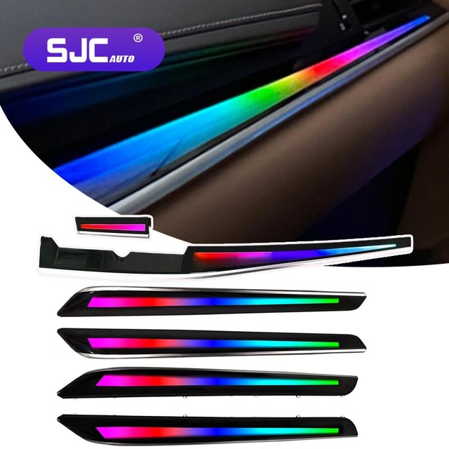 SJC Car Ambient Light APP Control 64-Color Ambient Lights Rainbow LED Interior Lighting Kit for Lexus ES 2013-2017 Decoration