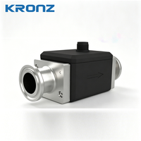 Sensor Aliran Ultrasonik KRONZ Tipe Lurus 12-30VDC G1/2 0-30L/mnt untuk Cairan yang Dapat Diukur