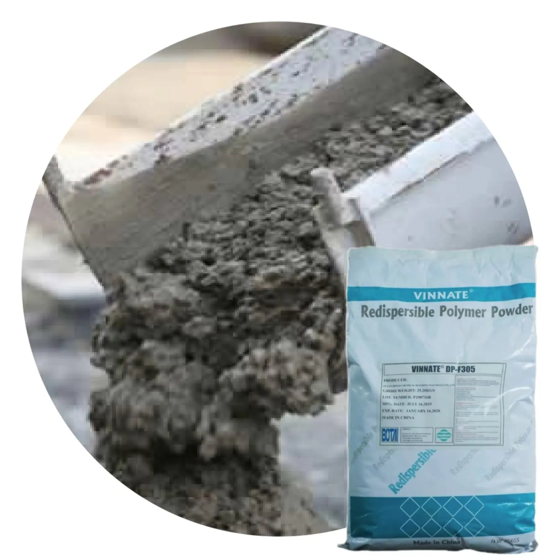 Additifs de ciment Poudre de polymère redispersible Vae Rdp Fournisseurs pour adhésifs de ciment en céramique Poudre d'émulsion redispersible