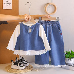 1 Pezzo <span class=keywords><strong>Abbigliamento</strong></span> per Bambine con Etichetta Privata, Stampa Animalier, Tinta Unita, Cotone, Primavera Autunno, Manica Lunga con Volant - Product Image 5