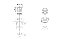 1/4 "pouces à 1/2" pouces Embedded Three-piece POM Quick-connect Fitting Set of Universal Plastic and Metal Pipe Fittings