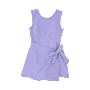 GSD3879 Vestido personalizado para niña pequeña, estilo boutique, color marrón, estampado sólido, venta al por mayor, vestido infantil de manga corta para niña. - Product Image 6