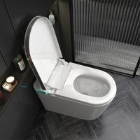 Articles sanitaires automatiques pour appartements de petite taille, cuvette en céramique noire, WC intelligent, bidet intelligent
