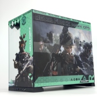 Delta Force Themed Air3 ATX Full Tower Metal Gaming Computer Case with Side Panel Window Desktop Stock