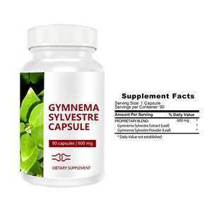 Capsule di <span class=keywords><strong>Gymnema</strong></span> <span class=keywords><strong>Sylvestre</strong></span> Vegetariane OEM Esportazione Origine Zhuhai Confezione Personalizzabile Dose 600mg 90 Capsule/Flacone Anti-Luce - Product Image 2