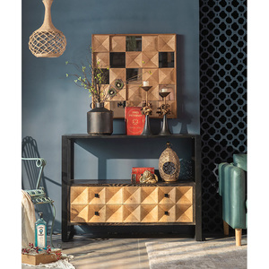 Muebles de estilo <span class=keywords><strong>Industrial</strong></span> para el hogar, espacio de almacenamiento grande de 9 cajones, armarios laterales de comedor, <span class=keywords><strong>mesa</strong></span> de <span class=keywords><strong>consola</strong></span> de pasillo antiguo Superior de madera - Product Image 4