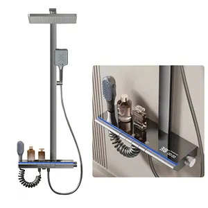 Bathroom Accessories Luxury Set Shower Smart Gun Grey Rainfall Shower System Set