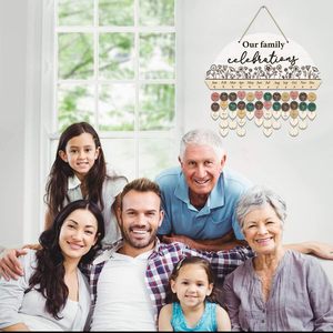 Calendrier des anniversaires pour nos célébrations familiales, <span class=keywords><strong>Plaque</strong></span> murale vintage en bois pour rappeler les anniversaires de la famille - Product Image 4