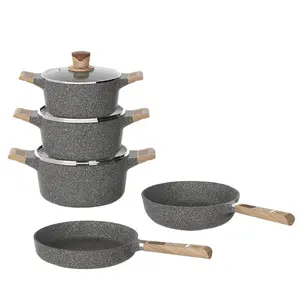 8pcs cookware set nonstick marble coating fry pan and pot set