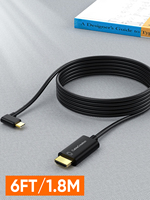 Cable Adaptador USB C a HDMI CableCreation 4K 60Hz en Ángulo Recto, Trenzado y Chapado en Oro, 6 pies/10 pies para Computadora, HDTV, Proyector