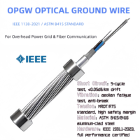 Kabel Serat Optik Mode Tunggal G.652D 110kV IEEE Std 1138-2021 OPGW 24/48 Core dengan Kawat Tanah Optik dan Baja Berlapis Aluminium ASTM B415