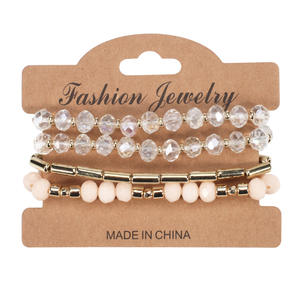 Fashion Jewelry Beaded <b>Bracelets</b> Crystal Rhinestone Gold Plated Women's Bohemia Style Gift <b>Set</b> Made In China - Product Image 5