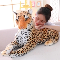 Jouets en peluche léopard panthère géants de 30 à 120 cm, jouets en peluche panthère noire géants, oreiller en peluche doux, poupée animale pour enfants