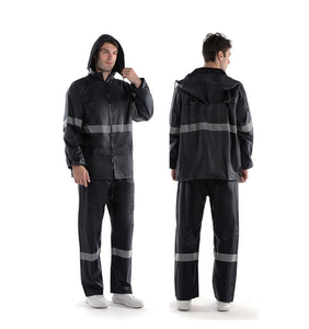 HPR0128 Manteau de pluie en polyester avec revêtement PVC, capuche et fermeture éclair STOCK - Product Image 1