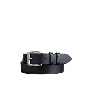 Real Cow Hide Steel Pin Buckle <b>Vintage</b> Style Durable Eco-Friendly Waterproof Black Color High Quality 3.8 CM Width Men's <b>Belt</b> - Product Image 6