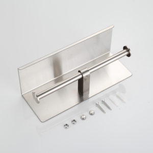 Porte-rouleau de <span class=keywords><strong>papier</strong></span> <span class=keywords><strong>toilette</strong></span> rectangulaire noir mat avec étagère, vis dissimulées, en acier inoxydable, moderne et décoratif, pour salle de bain et hôtel - Product Image 6