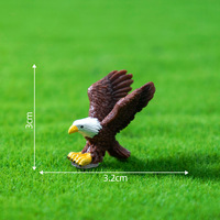 Figurines miniatures d'aigle chauve en résine, figurines éducatives pour jardin féerique, décorations de bureau