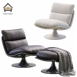 <span class=keywords><strong>Fauteuil</strong></span> Lounge Style Minimaliste Italien en Cuir et Tissu, Canapé Simple pour Salon, Balcon, <span class=keywords><strong>Blanc</strong></span>, <span class=keywords><strong>Fauteuil</strong></span> <span class=keywords><strong>Pivotant</strong></span> Décontracté - Product Image 2