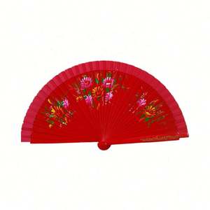 Abanico de Mano de Madera Español Vintage para Mujer, con Pintura Floral de Doble Cara, para Bailes, Festivales y Decoraciones de Fiesta - Product Image 4