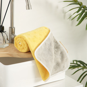 Coral Fleece Bath Towel <b>Set</b> 35x75cm 70x140cm Thickened Absorbent Home Use <b>Square</b> Abstract Pattern Blue Green Orange Yellow - Product Image 3