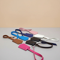Pendentif de sac mini en cuir PU arabe coloré, breloque de sac durable, accessoire créatif, breloques en cuir, étiquettes nominatives pour sacs