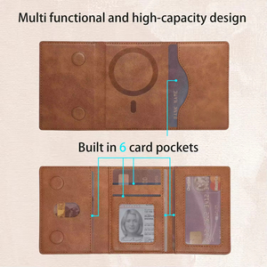 Hmj Billfold Ba nếp gấp chủ thẻ Ví PU Da Chính Hãng Túi điện thoại từ chủ thẻ cho điện thoại di động cho iPhone Samsung - Product Image 4
