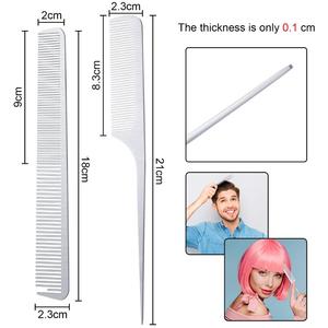 Métal argenté outils de coiffage salon famille rat queue fine coiffeur coupe de cheveux peigne - Product Image 2