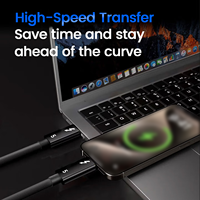 Câble USB-C Coaxial d'Usine 16C 80 Gbit/s 240 W, Câble Type-C à Charge Rapide Thunderbolt 5/4/3 pour Synchronisation des Données Vidéo et Projection 16K