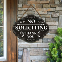 Panneau « Pas de sollicitations » en bois naturel, plaque suspendue Art Déco, décorations amusantes personnalisées, panneaux décoratifs pour la maison, la porte d'entrée, le mur