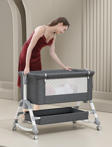 <span class=keywords><strong>Cuna</strong></span> Multifuncional de Metal para Bebés, <span class=keywords><strong>Cuna</strong></span> <span class=keywords><strong>Colecho</strong></span> para Niños Pequeños, <span class=keywords><strong>Cuna</strong></span> para Recién Nacidos con Ruedas para Dormitorio y Uso Hospitalario - Product Image 4