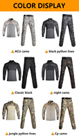 HAN WILD Uniforme Tactique / Chemise Camouflage + Pantalon Tactique / Vêtements de Randonnée