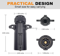 Bouchon de lame de remorque USA 7Pin avec écrou à vis Connecteur de câblage de remorque rond 7pin dans les accessoires 12v RV