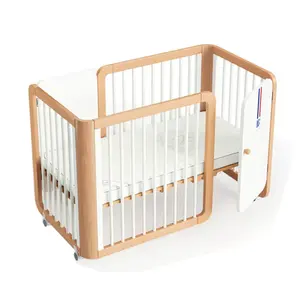 キングサイズのゲームベッド無垢材の子供用ベビーサークル新生児用ベビーベッド3in1子供用ベビーベッド多機能木製ベッド