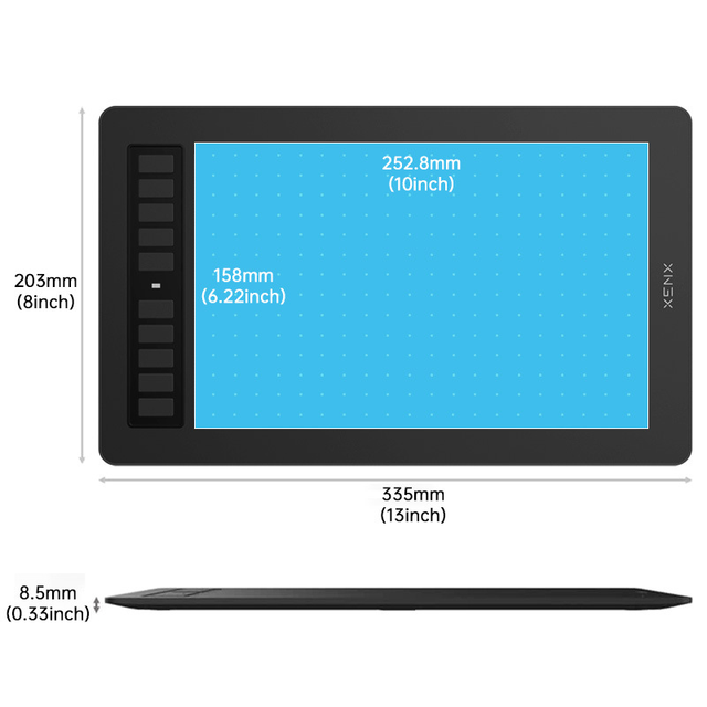 10x6 Inch USB Graphics Drawing Tablet with 8192 Pressure Levels & 10 Express Keys for Digital Art