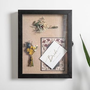 Caja de sombra de madera de tamaños personalizados en blanco y negro <span class=keywords><strong>3D</strong></span> con espaciador de plexiglás - Product Image 1