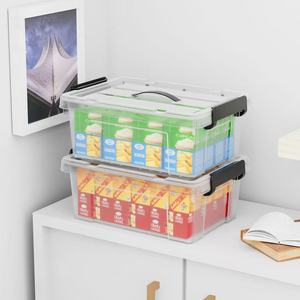 Hiện đại rõ ràng nhựa lưu trữ container với chốt Nắp <span class=keywords><strong>Stackable</strong></span> nestable hộp giày Tote tủ quần áo tổ chức cho các trường học PP loại - Product Image 5