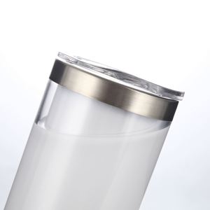 Gobelet isotherme droit en acier inoxydable de 20 oz avec intérieur en plastique pour sublimation, effet boule à neige et paillettes, pour soda, bière, café (sans isolation thermique) - Product Image 2