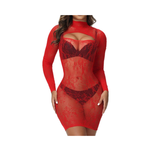 Hilergy Sexy Dessous-Kleid für Damen, Netzstoff, figurbetont, dehnbar, ODM Dobby-Stoff, Nachtwäsche, exotischer Strandüberzug - Product Image 5