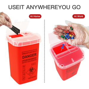 Hộp đựng vật sắc nhọn dùng một lần, loại nhỏ, di động, dùng cho kim tiêm và ống tiêm, dung tích 1 quart, dùng cho du lịch và gia đình - Product Image 5