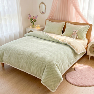 <span class=keywords><strong>Set</strong></span> di Biancheria da Letto in Pile Corallo Premium a Doppia Faccia, Morbido e Caldo, con Copripiumino in <span class=keywords><strong>Flanella</strong></span> per Uso Invernale - Product Image 1