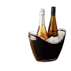 ถังน้ำแข็งอะคริลิกใสขนาด8ลิตรถังพลาสติกสำหรับเครื่องดื่มและงานปาร์ตี้เกรดอาหารมี5ขวดและน้ำแข็ง - Product Image 5