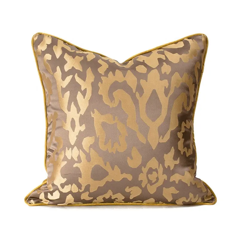 Avigers — housse de coussin carrée dorée, taie d'oreiller de luxe en tissu, Design Damask, pour canapé ou fauteuil, 18x18 pouces