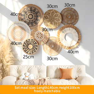 Nouvelle <span class=keywords><strong>Décoration</strong></span> <span class=keywords><strong>Murale</strong></span> Moderne en Paille, Raphia et Jonc de Mer, Style Japonais et Marocain, pour Hôtels et Gîtes, Motif Usine - Product Image 6