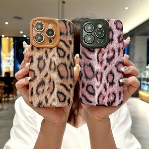 Custodia Protettiva per Lenti in Pelle PU con Texture Leopardata alla Moda per <span class=keywords><strong>iPhone</strong></span> 16 15 14 13 12 <span class=keywords><strong>11</strong></span> Pro Max 16 Plus Pro, <span class=keywords><strong>Cover</strong></span> Morbida Opaca in TPU - Product Image 6