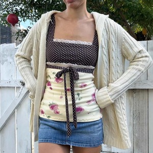 Top sans bretelles à imprimé pois de style européen et américain pour femme, coupe ajustée, dos nu, bretelles spaghetti, décontracté, à porter au quotidien - Product Image 4