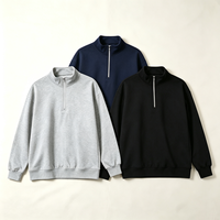 Ensemble de vêtements de sport pour hommes avec col montant, manches longues, fermeture éclair, vente en gros de streetwear tendance